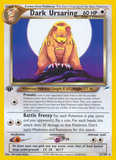 Dark Ursaring z edície Neo Destiny, karta č.21
