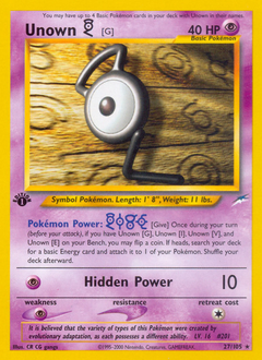 Unown [G] z edície Neo Destiny, karta č.27