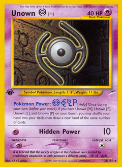 Unown [H] z edície Neo Destiny, karta č.28