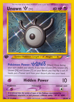 Unown [W] z edície Neo Destiny, karta č.29