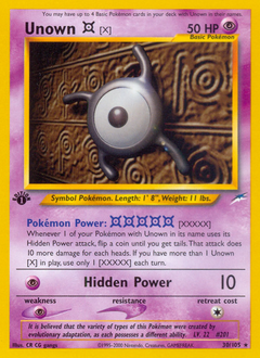 Unown [X] z edície Neo Destiny, karta č.30