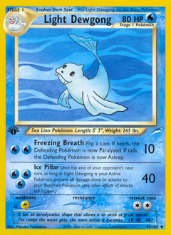 Light Dewgong z edície Neo Destiny, karta č.45