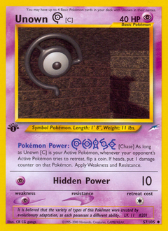 Unown [C] z edície Neo Destiny, karta č.57
