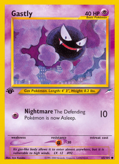 Gastly z edície Neo Destiny, karta č.65