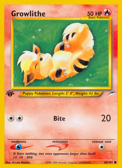 Growlithe z edície Neo Destiny, karta č.68