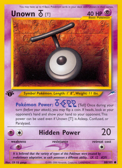 Unown [T] z edície Neo Destiny, karta č.88