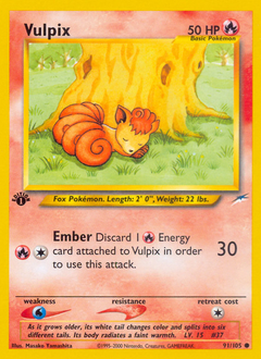 Vulpix z edície Neo Destiny, karta č.91