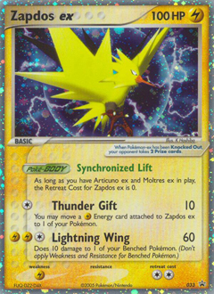 Zapdos ex z edície Nintendo Black Star Promos, karta č.33