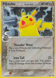 Pikachu δ z edície Nintendo Black Star Promos, karta č.35