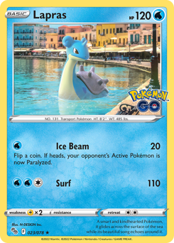 Lapras z edície Pokémon GO, karta č.23