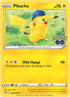 Pikachu z edície Pokémon GO, karta č.28
