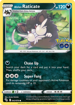 Alolan Raticate z edície Pokémon GO, karta č.42