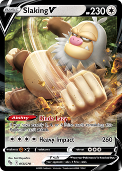 Slaking V z edície Pokémon GO, karta č.58