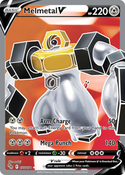 Melmetal V z edície Pokémon GO, karta č.75
