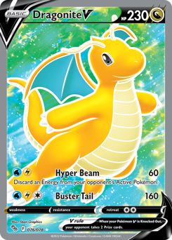 Dragonite V z edície Pokémon GO, karta č.76