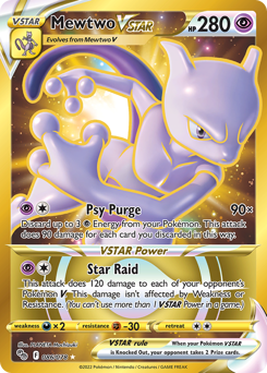 Mewtwo VSTAR z edície Pokémon GO, karta č.86
