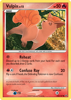 Vulpix z edície Platinum, karta č.102