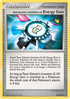 Team Galactic's Invention G-101 Energy Gain z edície Platinum, karta č.116