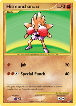 Hitmonchan z edície Platinum, karta č.129