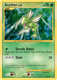 Scyther z edície Platinum, karta č.130