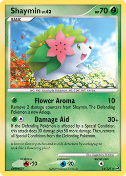 Shaymin z edície Platinum, karta č.14