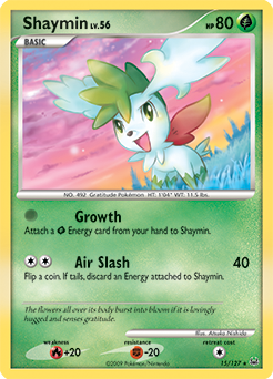 Shaymin z edície Platinum, karta č.15