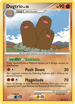 Dugtrio z edície Platinum, karta č.24