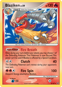 Blaziken z edície Platinum, karta č.3