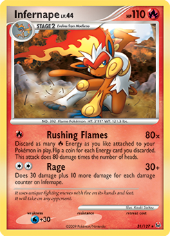 Infernape z edície Platinum, karta č.31