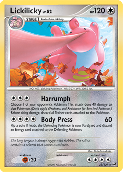 Lickilicky z edície Platinum, karta č.33