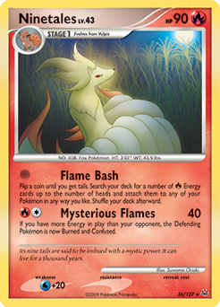Ninetales z edície Platinum, karta č.36