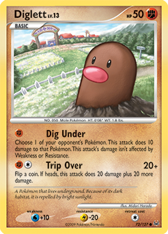 Diglett z edície Platinum, karta č.72