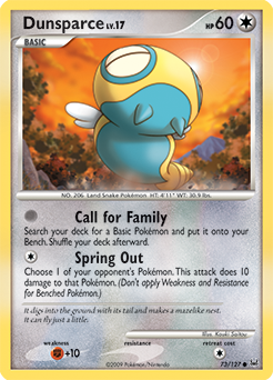 Dunsparce z edície Platinum, karta č.73
