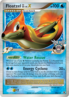 Floatzel GL LV.X z edície Rising Rivals, karta č.104