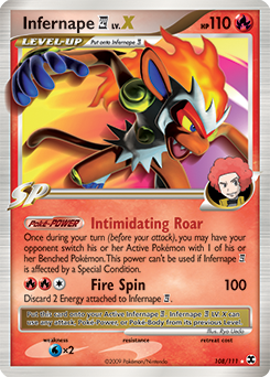 Infernape E4 LV.X z edície Rising Rivals, karta č.108