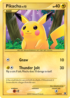 Pikachu z edície Rising Rivals, karta č.112