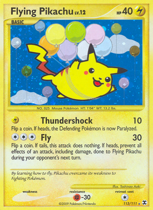 Flying Pikachu z edície Rising Rivals, karta č.113