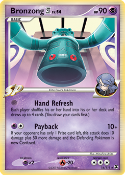 Bronzong E4 z edície Rising Rivals, karta č.16
