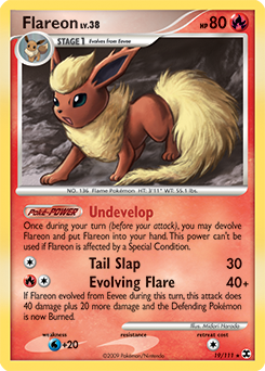 Flareon z edície Rising Rivals, karta č.19