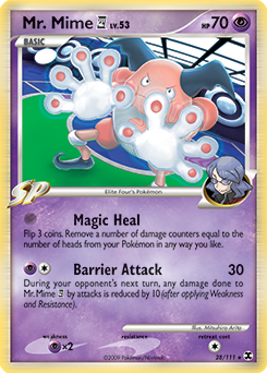 Mr. Mime E4 z edície Rising Rivals, karta č.28