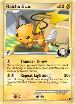 Raichu GL z edície Rising Rivals, karta č.31
