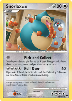Snorlax z edície Rising Rivals, karta č.33