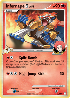 Infernape E4 z edície Rising Rivals, karta č.43