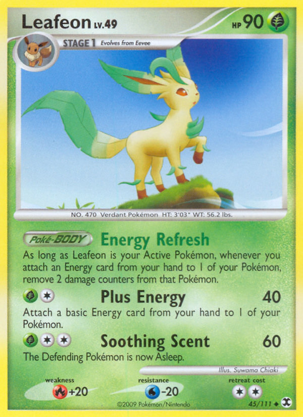 Leafeon z edície Rising Rivals, karta č.45