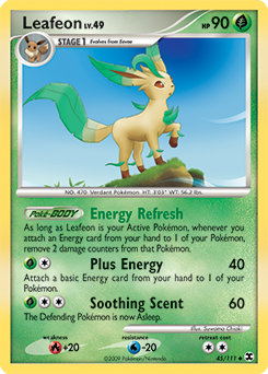 Leafeon z edície Rising Rivals, karta č.45