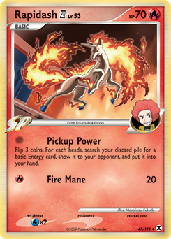 Rapidash E4 z edície Rising Rivals, karta č.47