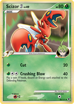 Scizor E4 z edície Rising Rivals, karta č.48