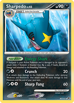 Sharpedo z edície Rising Rivals, karta č.49