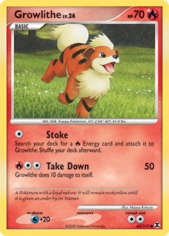 Growlithe z edície Rising Rivals, karta č.63