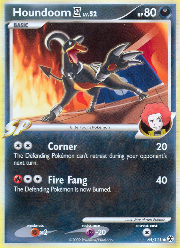 Houndoom E4 z edície Rising Rivals, karta č.65